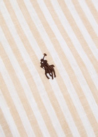 Polo Ralph Lauren Logo-embroidered Striped Cropped Linen Shirt White