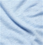 DEREK ROSE - Jordan Slub Linen T-Shirt - Blue