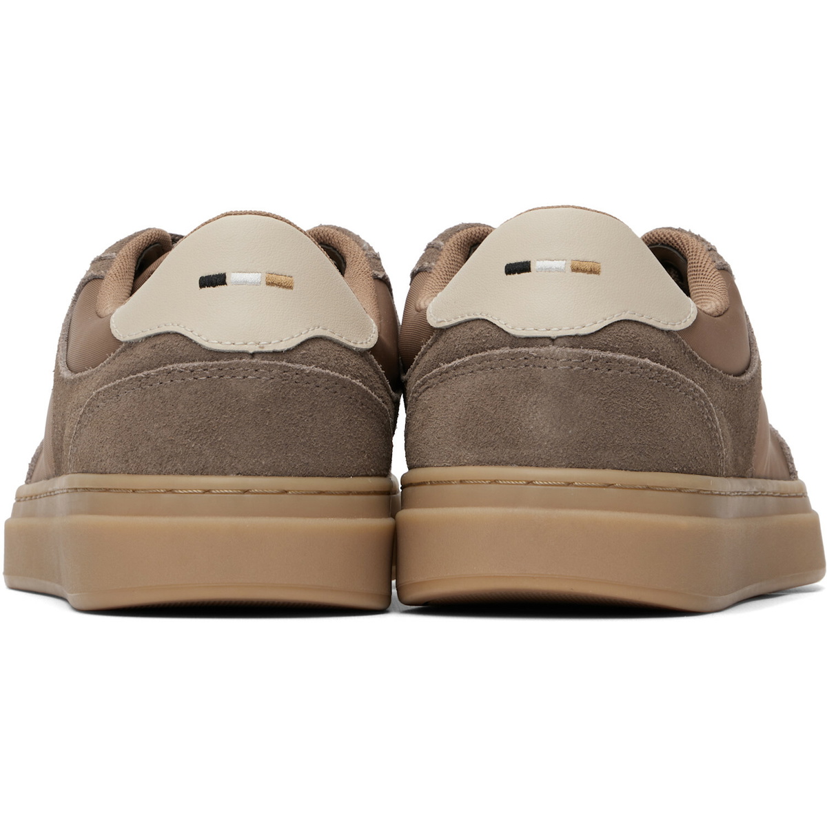 BOSS Tan Suede Trims Lace-Up Sneakers