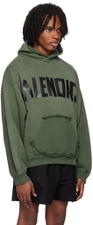 Balenciaga Green Tape Type Ripped Pocket Hoodie