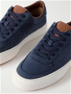 Moncler - Monclub Embroidered Suede Sneakers - Blue
