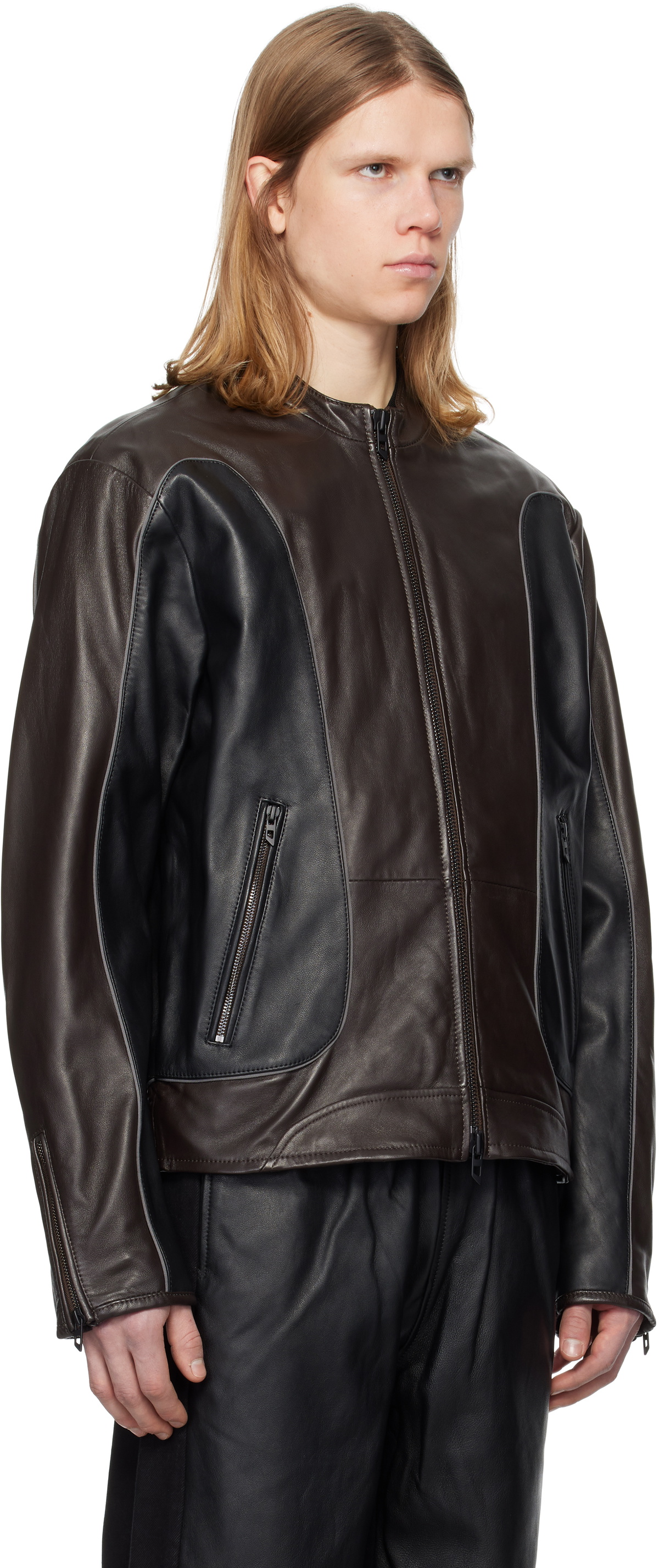 Diesel Black & Brown L-Krixy Leather Jacket Diesel