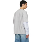 EGONlab Gray Sculpted Cotton Shirt T-shirt