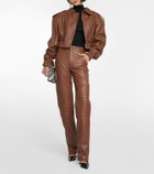 Giuseppe di Morabito Cropped leather bomber jacket