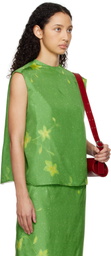 AO Yes Green Layered Print Top