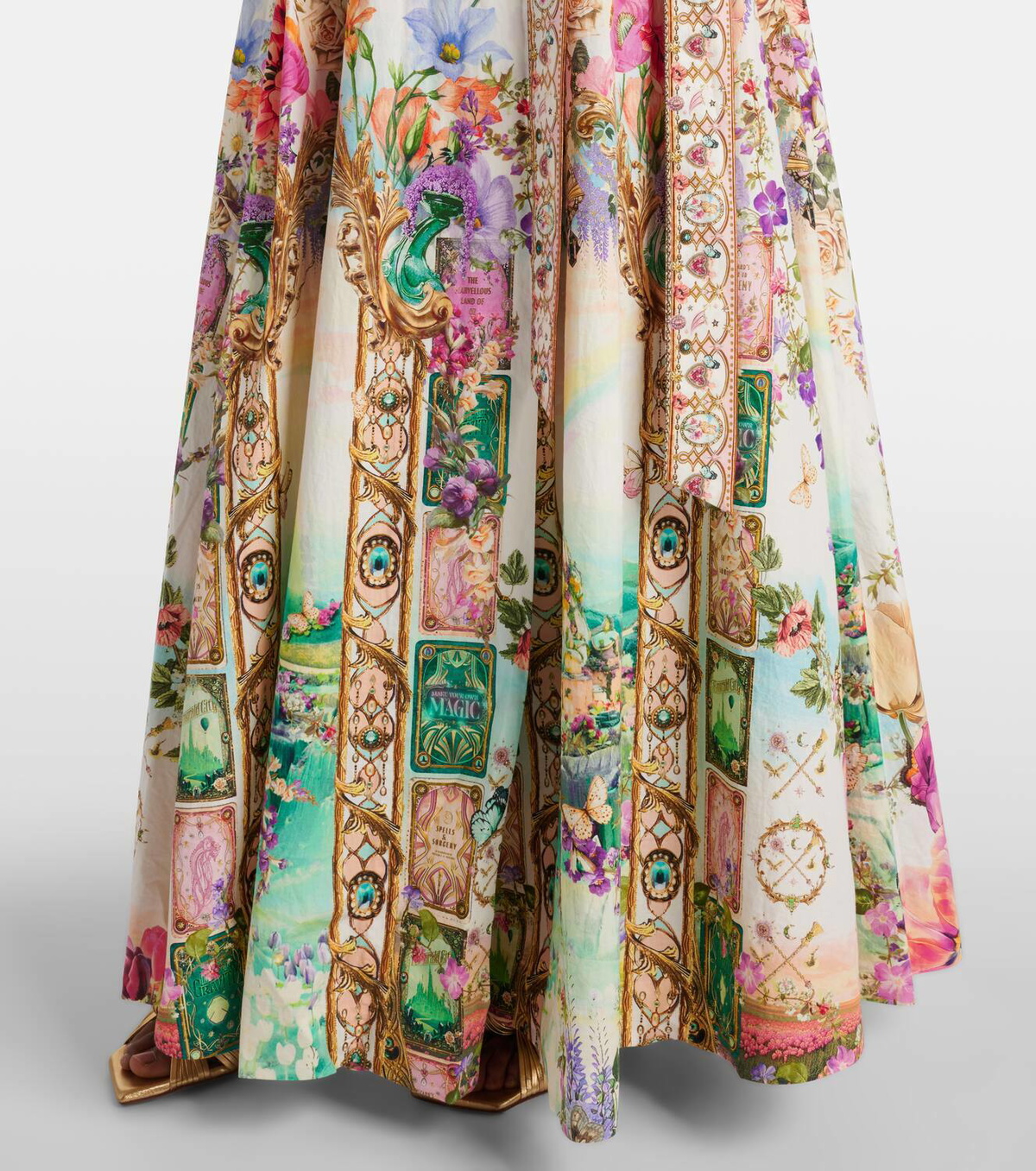 Camilla Printed cotton wrap skirt