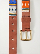SID MASHBURN - 2cm Beaded Leather Belt - Multi