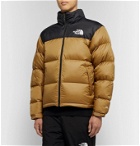 The North Face - 1996 Nuptse Colour-Block Quilted Nylon-Ripstop Down Jacket - Brown