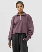 Les Tien Crop Half Zip Pullover Purple Half Zips