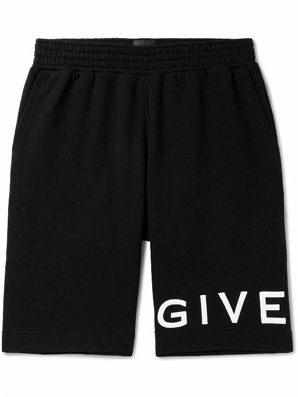 Photo: Givenchy - Wide-Leg Logo-Embroidered Cotton-Jersey Shorts - Black