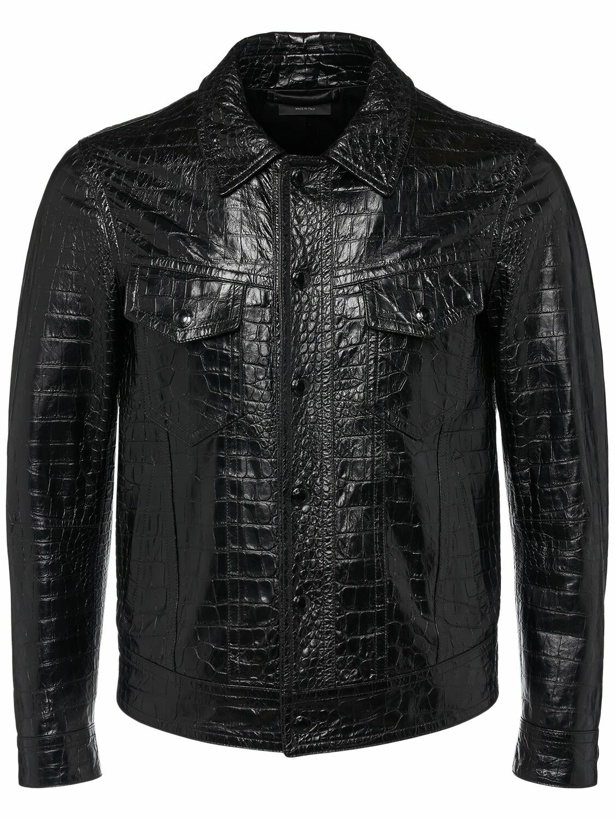 Photo: TOM FORD Croc Embossed Soft Leather Jacket