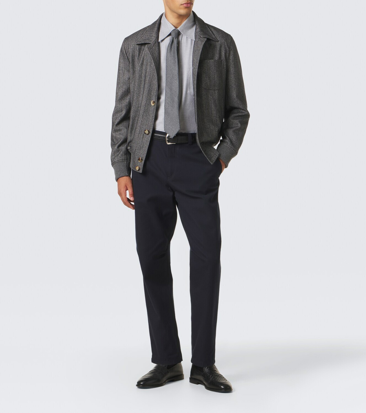Brunello Cucinelli Cotton and wool tapered pants