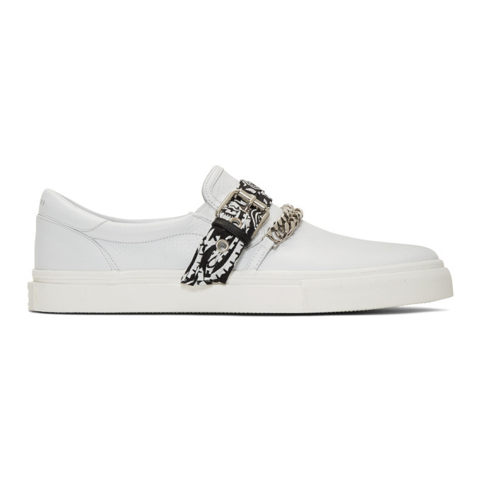 Amiri White Bandana Slip-On Sneakers Amiri