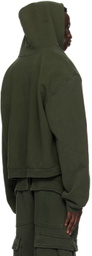 GREG ROSS Khaki Shoulder Pad Hoodie