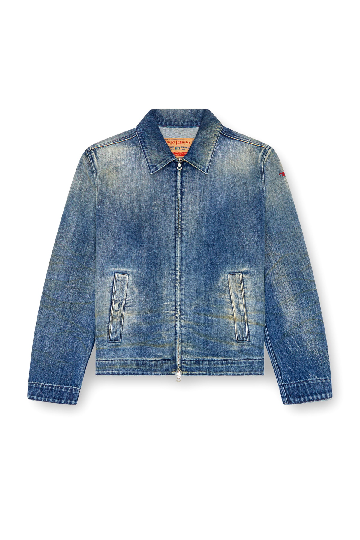 Diesel Denim blouson jacket with dirt wash - Denim Jackets Mens in 