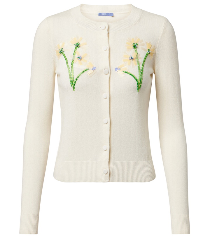 Photo: Leo Lin Claire embellished wool and cashmere cardigan