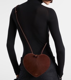 Alaïa Le Cœur leather and suede shoulder bag