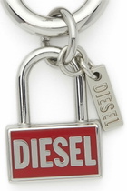 Diesel Metal keyring charm with padlock design - Charms and Keyrings - Unisex - Silver