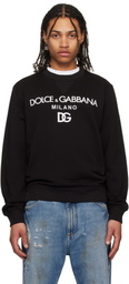 Dolce&Gabbana Black 'DG' Embroidery Jersey Sweatshirt