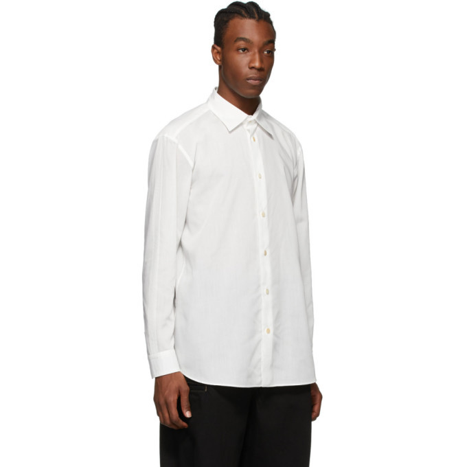 Issey Miyake Men White Pleated Shirt