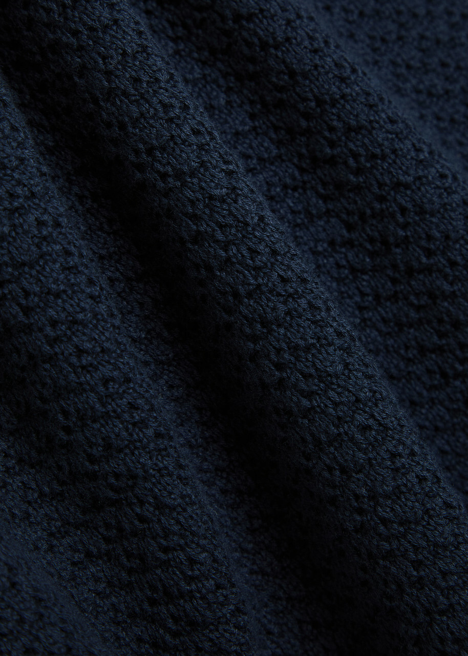 Raith Rapha Textured-knit Polo Shirt Navy