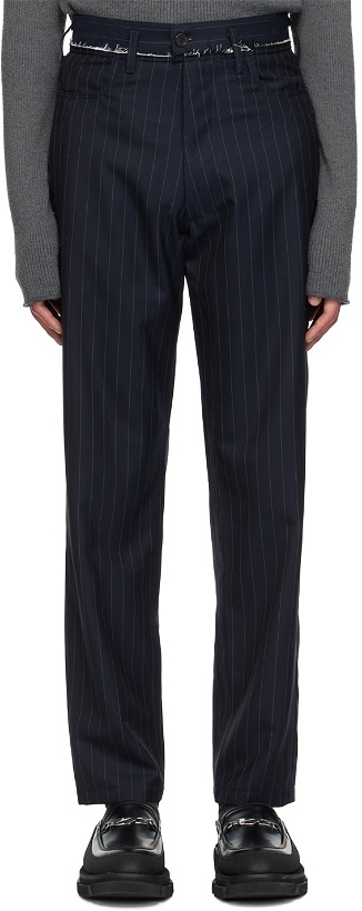 Photo: Camiel Fortgens Navy Pinstripe Trousers