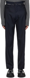 Camiel Fortgens Navy Pinstripe Trousers