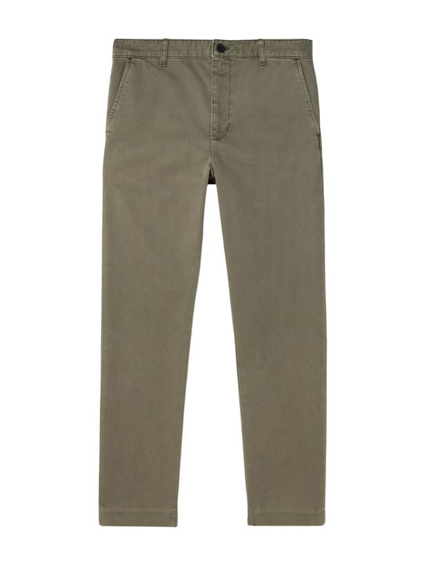 Photo: FRAME - The Straight Cotton-Twill Chinos - Green