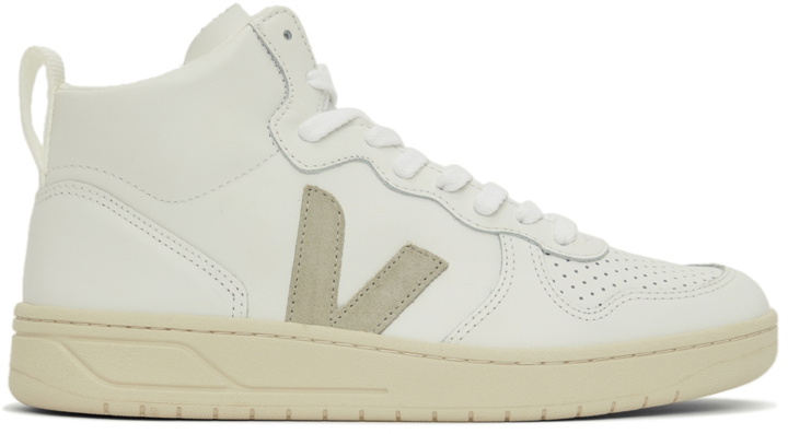 Photo: Veja White Leather V-15 High-Top Sneakers