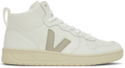 Veja White Leather V-15 High-Top Sneakers