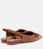 Manolo Blahnik Maylura croc-effect leather slingback flats
