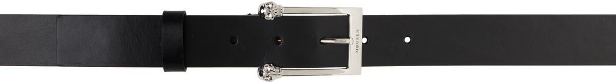 McQueen Black Twin Skull Belt