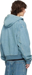 VETEMENTS Blue Hooded Workwear Denim Jacket