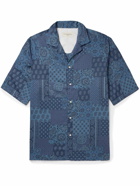 Officine Générale - Eren Camp-Collar Bandana-Print Cotton-Poplin Shirt - Blue