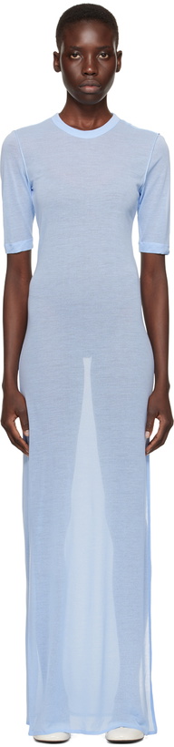 Photo: AMI Paris Blue Slit Maxi Dress