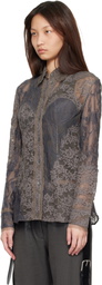 Acne Studios Gray Lace Corset Shirt