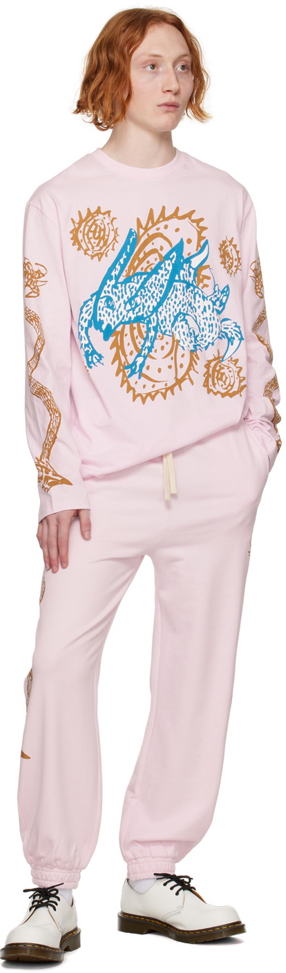 Charles Jeffrey Loverboy Pink Graphic Long Sleeve T-Shirt Charles