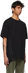 Helmut Lang Black French Terry Laced T-Shirt