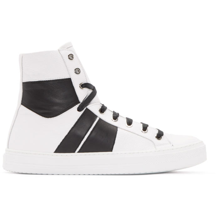 Amiri White and Black Sunset High-Top Sneakers Amiri