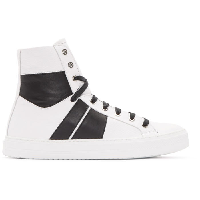 Photo: Amiri White and Black Sunset High-Top Sneakers 