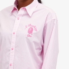 A Bathing Ape Women's College Stripe Shirt in Pink