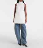 Alaïa Caped wool turtleneck top