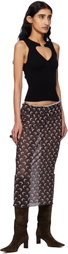 Marine Serre Black Moon Jewelry Knit Open Neck Tank Top