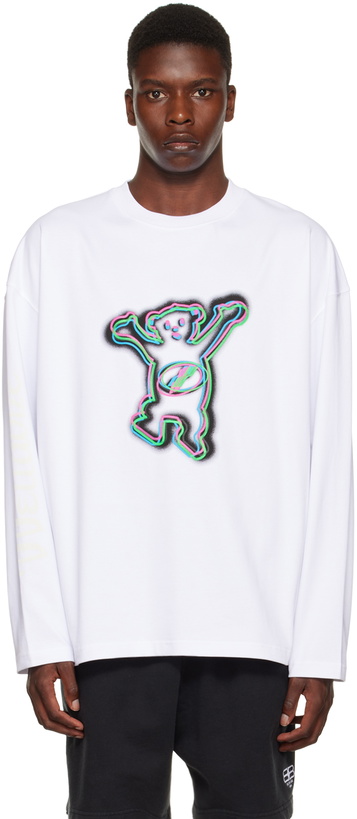 Photo: We11done White Colorful Teddy Long Sleeve T-Shirt