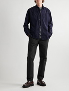 Oliver Spencer - Fishtail Straight-Leg Cotton-Twill Trousers - Black