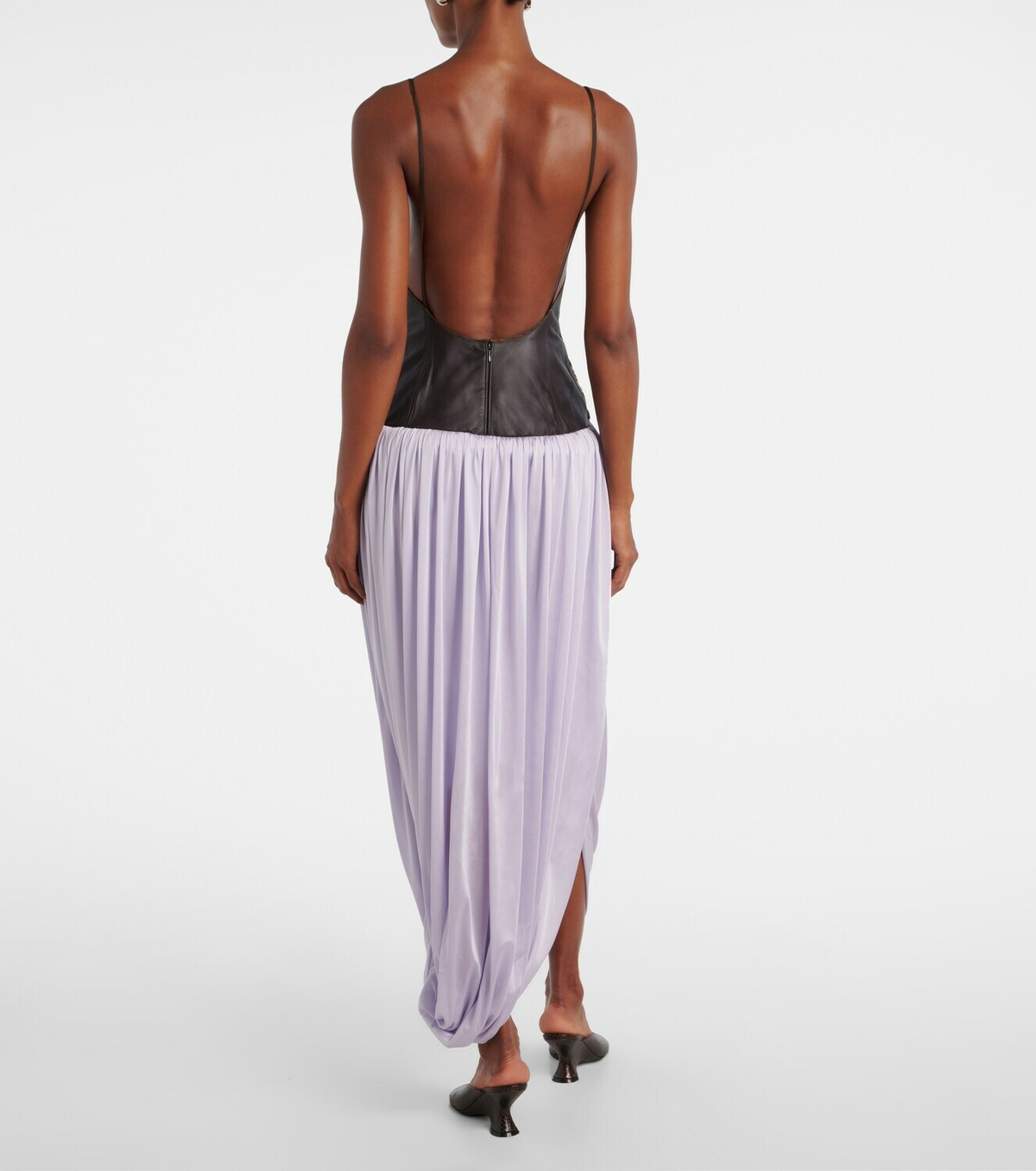 Jacques Wei Leopard-print draped maxi dress