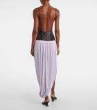 Jacques Wei Leopard-print draped maxi dress