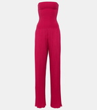 Alaïa Pleated knitted strapless jumpsuit