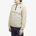 Comme des Garçons Play Men's x K-Way Half Zip Packable Jacket in Beige