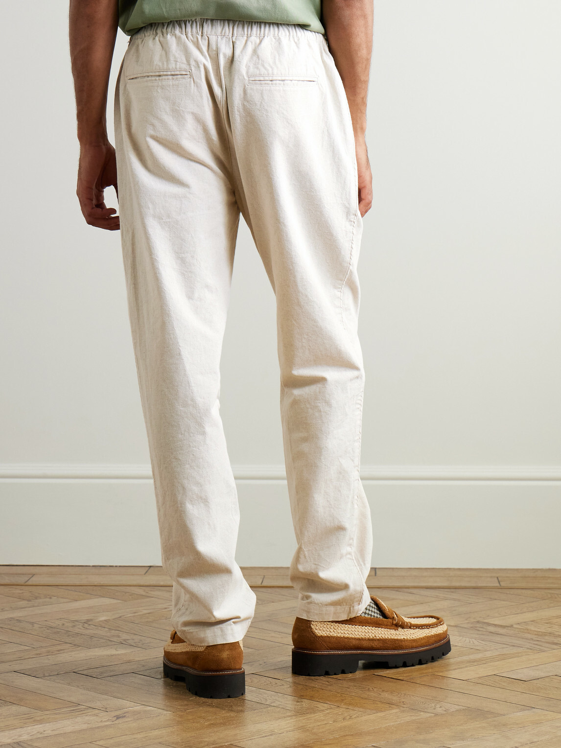Folk - Cotton and Linen-Blend Suit Trousers - Neutrals